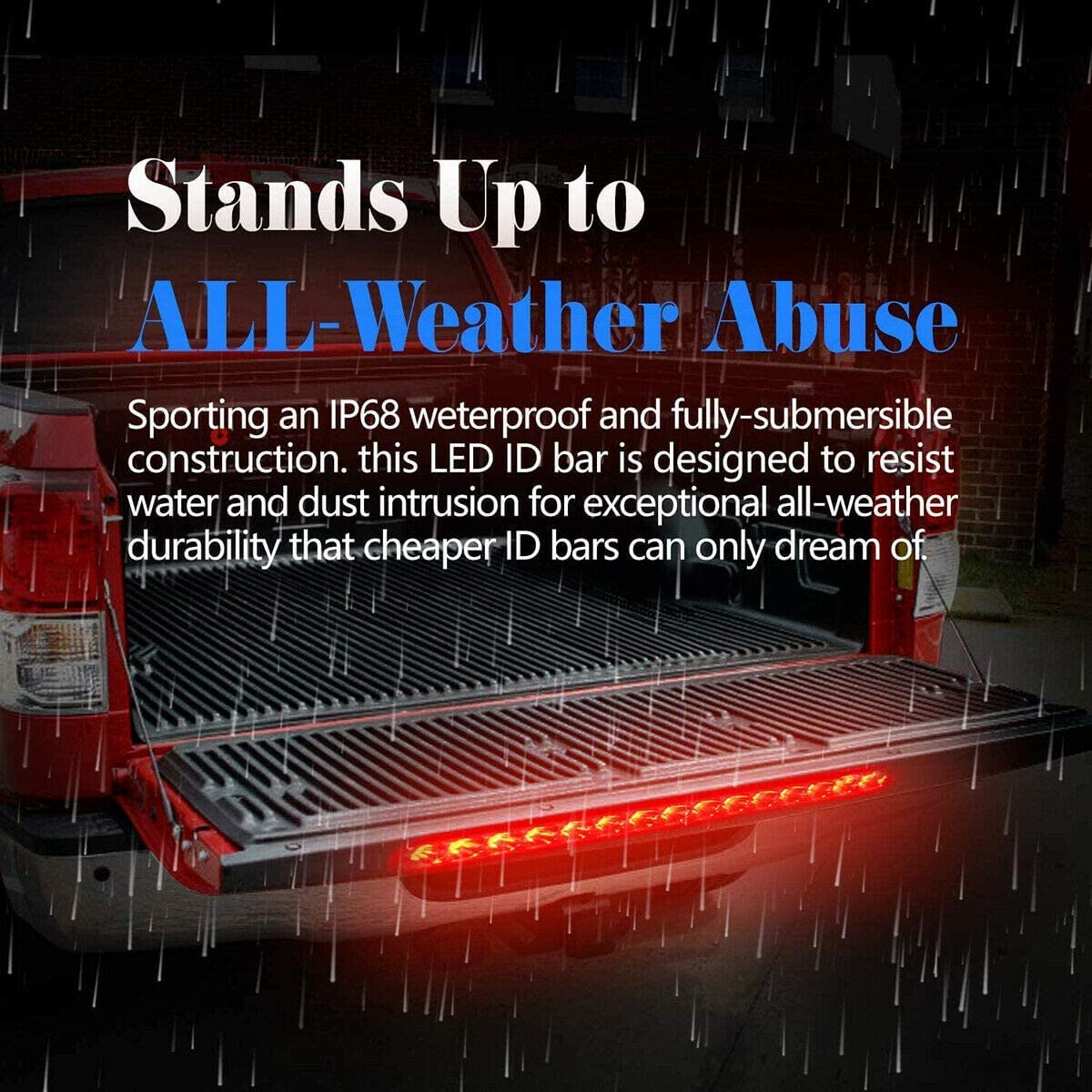 Fabood F 2Pcs 10" 15 Led Red Trailer Light Bar For Park Stop Turn Signals Tail Brake Light Waterproof Truck Trailer Marker Id Identification Bar Tail Light Bar (Red With Smoked)